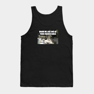 Draw Me Like One of Your French Girls Polar Bear Meme Tank Top